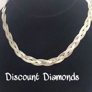 18K White Gold Titanium 3 Strand Blade Choker / Necklace
